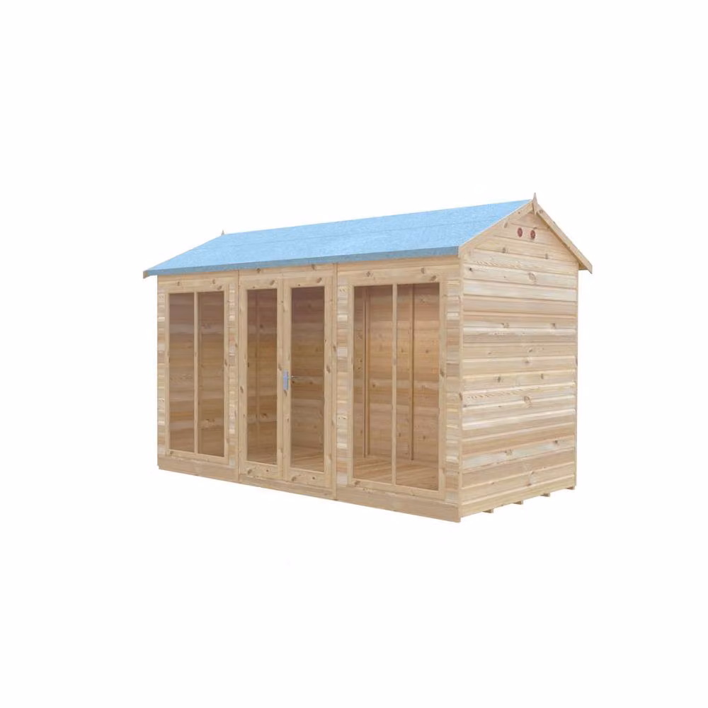 Shires Mayfield 12 x 6 Wood Summerhouse in Light Brown, W: 357 cm, D: 179 cm, H: 240.9 cm – 2