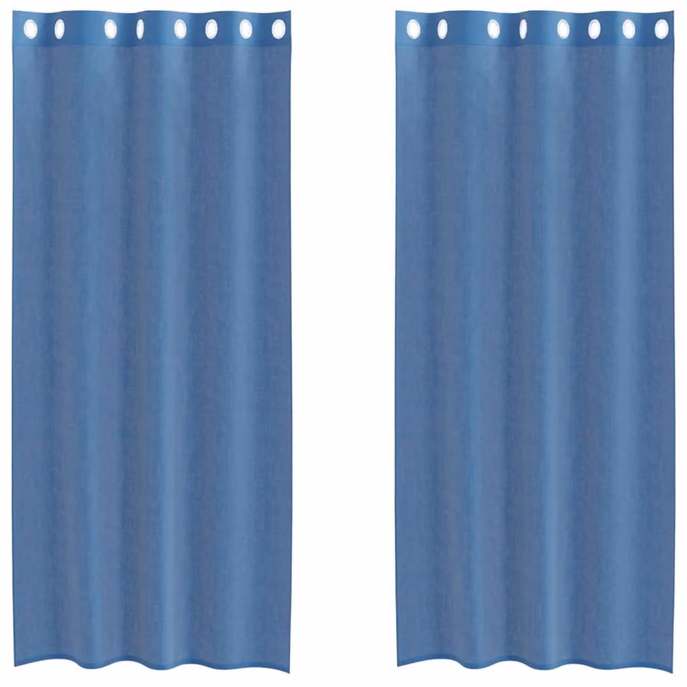 Berkfield Home Royal Blue Voile Fabric Panel Curtains with Eyelets, 2 Pack – 2