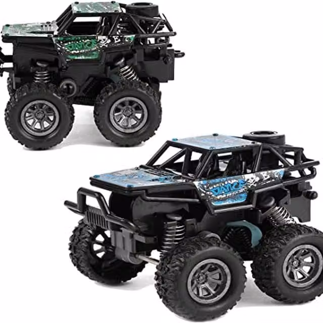 UMKYTOYS Mini Monster Truck Pullback Friction Powered Toy Vehicles in Multicolour