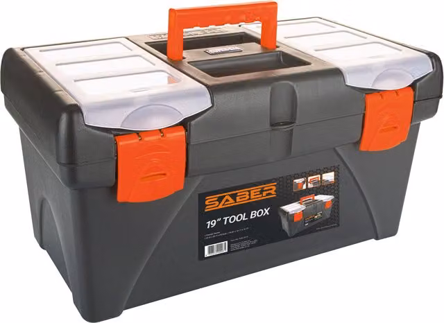 Saber Tool Box with Inserts, Black, W: 47.8 cm