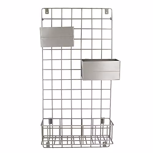 KitchenCraft Living Nostalgia Wall Mounted Metal Kitchen Organiser with Shelf, Grey, W/D/H: 39 x 8 x 13 cm – 1