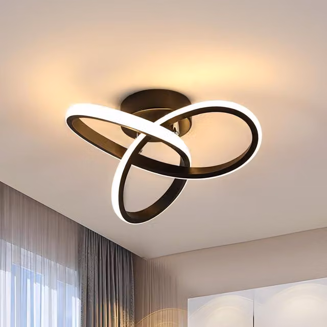 COMELY Modern 22W LED Ceiling Light in Black with Warm White 3000K Illumination – 1