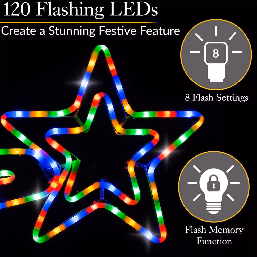 NESTLUNE Multicolour LED Shooting Star Christmas Light Decoration, W: 15 cm, H: 100 cm – 3