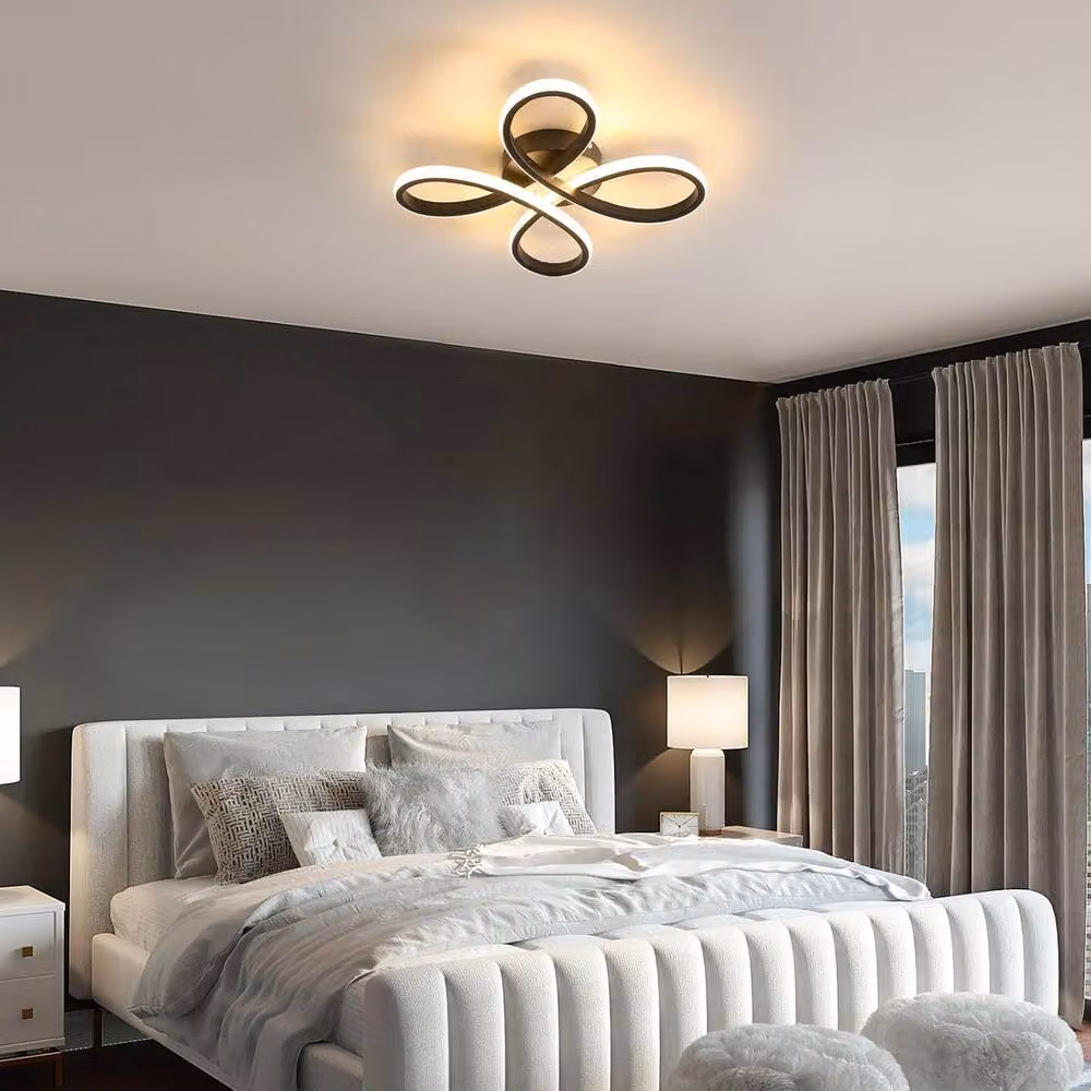 Pheashine Black Flower LED Ceiling Light, 30W, 3000K Warm White, Diameter: 30 cm – 4