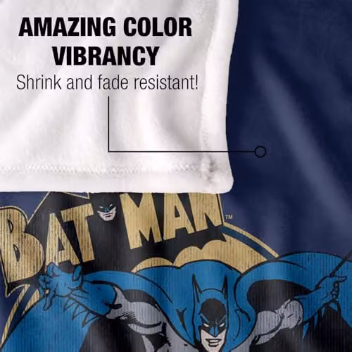 LOGOVISION Batman Through The Night Super Soft Silky Touch Fleece Throw Blanket, Multicolour, W: 91.44 cm x L: 147 cm – 3