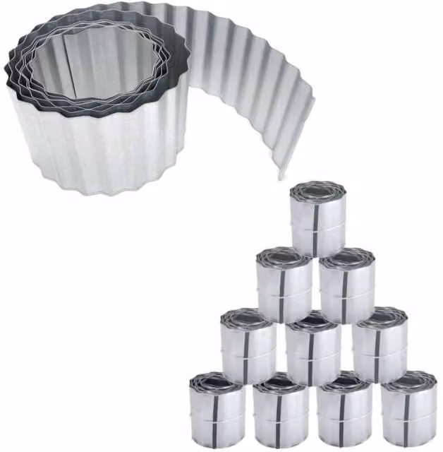 Primrose Silver Corrugated Galvanised Aluzinc Metal Lawn Edging
