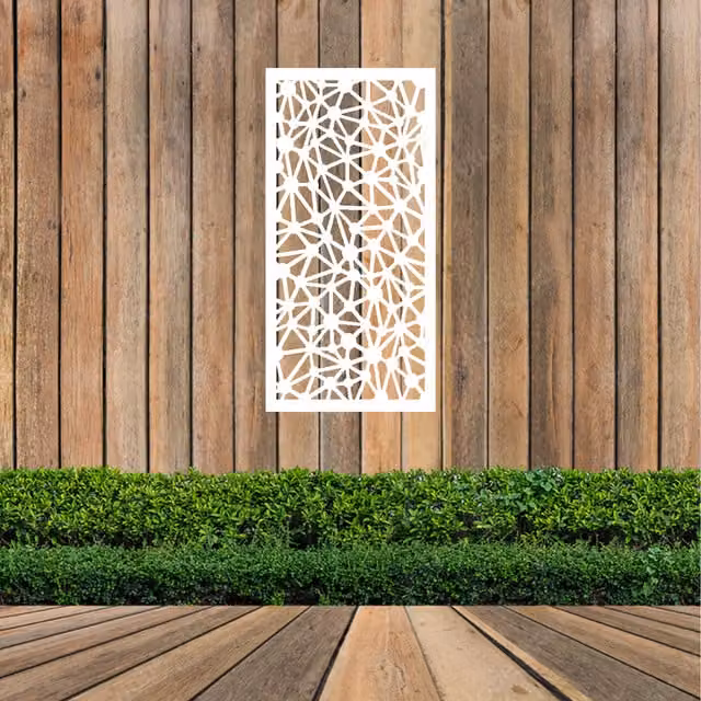 Laser Hut Romolite Geometric Metal Wall Art in White