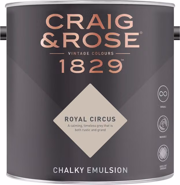 Craig and Rose Royal Circus Chalky Matt Water Based Emulsion in Grey