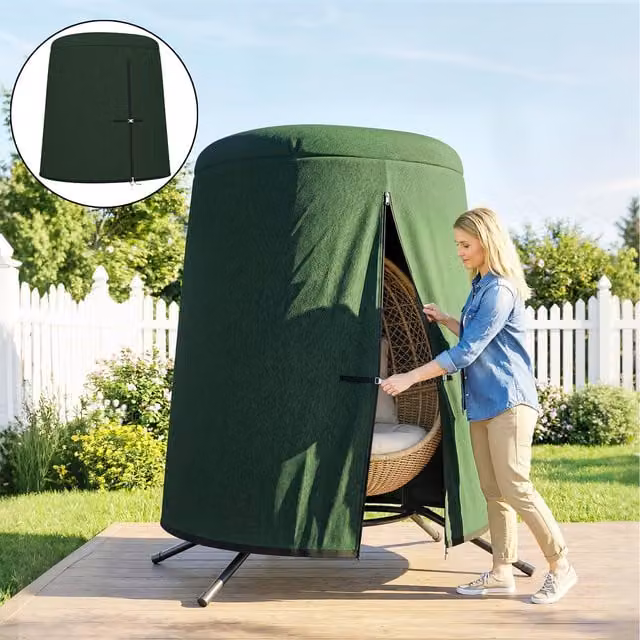 Outsunny Green Hanging Egg Chair Cover, Water Repellent 300D Oxford Fabric, W: 196 cm