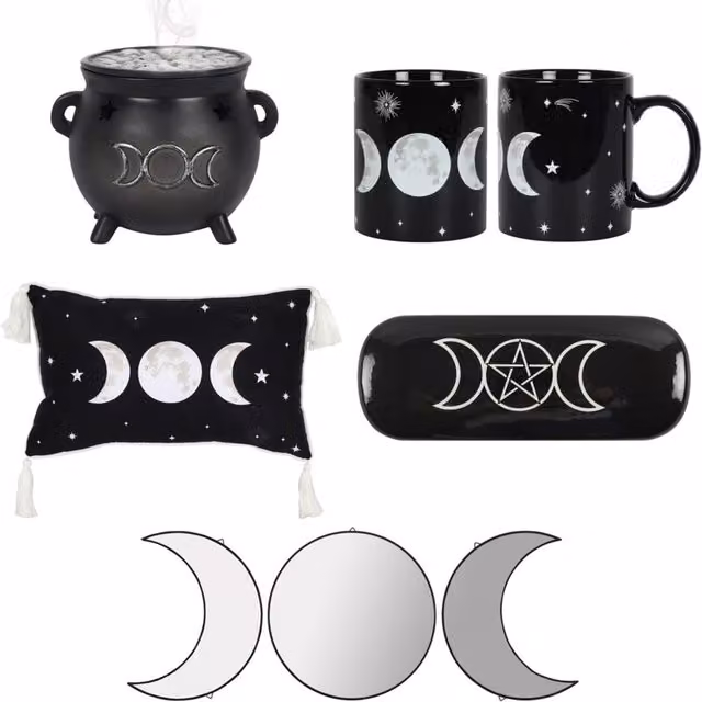 KDMK Triple Moon Spiritual Wiccan Gift Set Bundle in Black