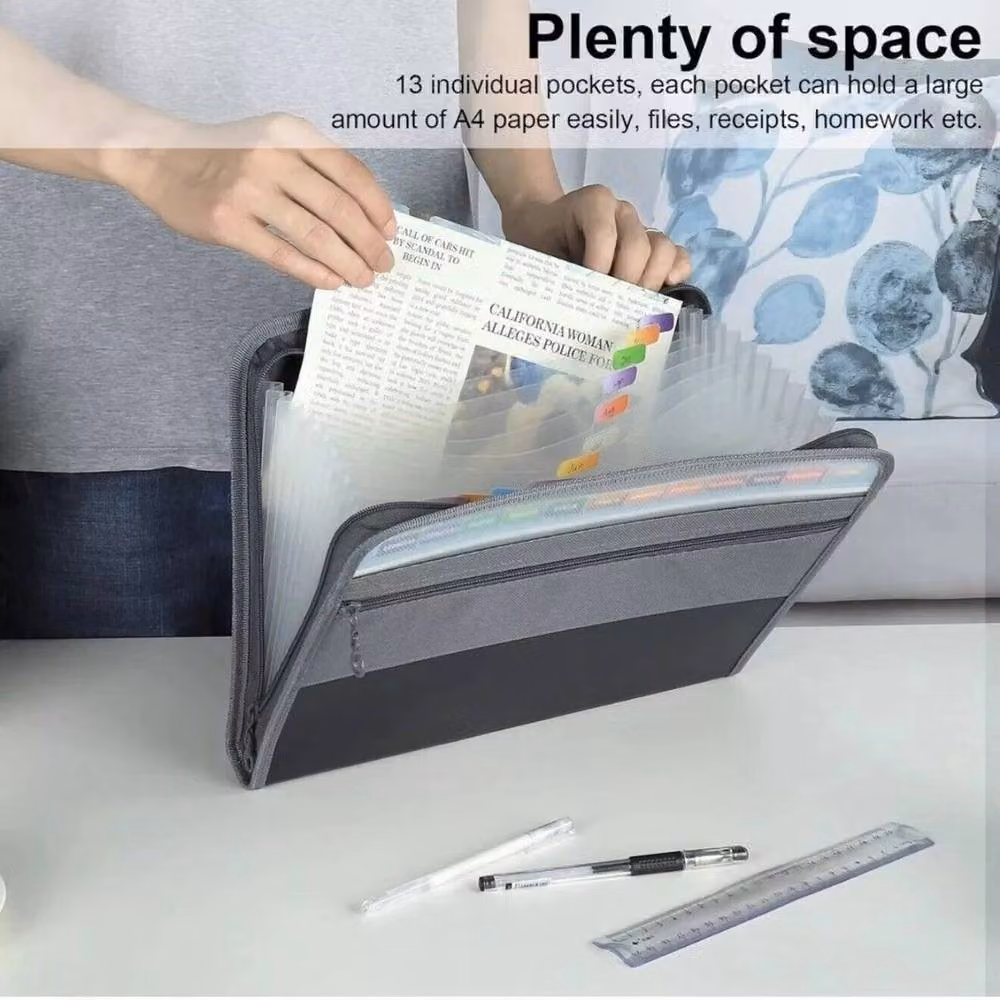 SPETLEK A4 Expanding File Organizer with 13 Pockets in Black – 2