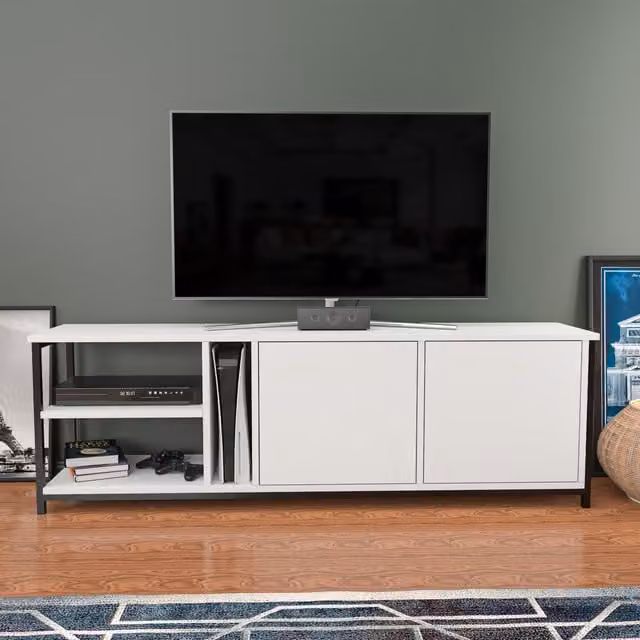 Decorotika Primrose Minimalist TV Unit in Black and White