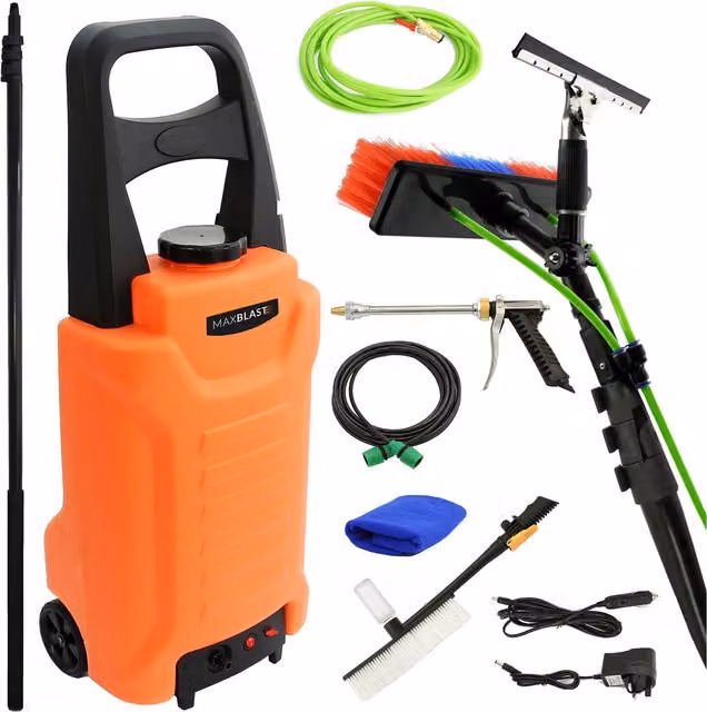 MAXBLAST Orange Squeegee with Telescopic Handle and Scraper – 1