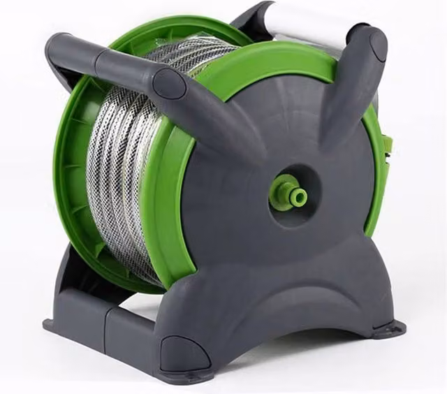 SPETLEK Compact Wall-Mounted Garden Hose Reel with 20m Water Pipe in Green – 1