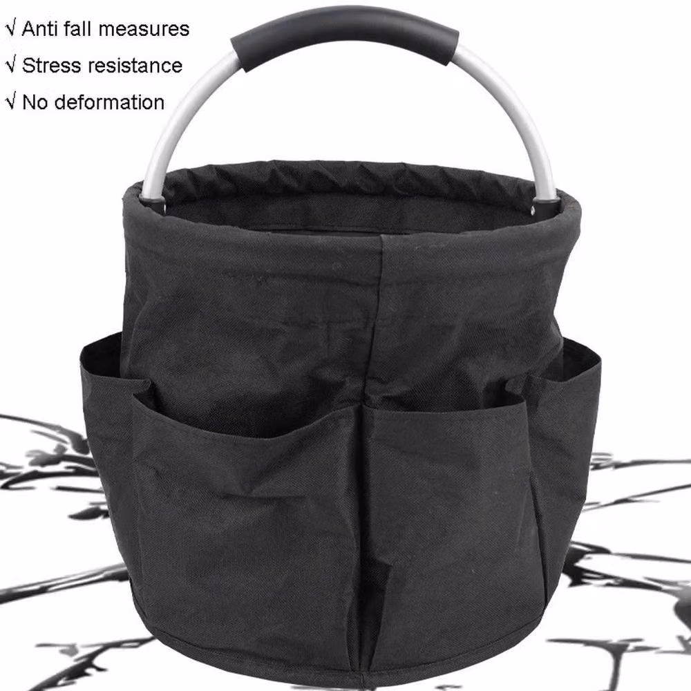 NESTLUNE Cleaning Caddy with Handles, Black Fabric Garden Tools Bag and Cleaning Basket, W: 52 cm, D: 52 cm, H: 52 cm – 3