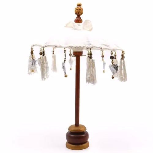Serenityy Bali Home Decor Parasol in Beige, Sand and White Textile, Diameter: 40 cm – 1
