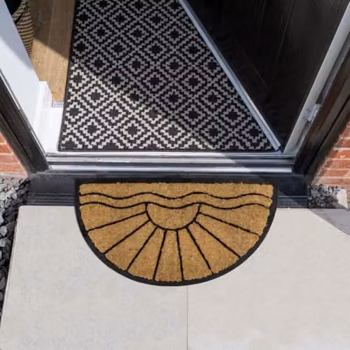 JVL Comfort Halfmoon Coir Tuffscrape Doormat, Sunset Brown, W: 70 cm, D: 40 cm – 2