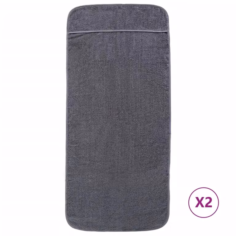 Berkfield Home Quick-Drying Fluffy Beach Towels, 2 Pack, Anthracite/Black, W: 75 cm, L: 200 cm, 400 GSM