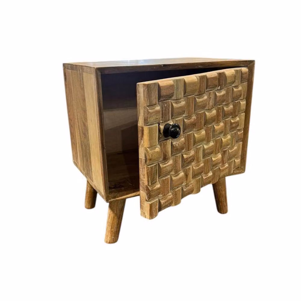 Minster Wood Bedside Cabinet in Brown, W: 47 cm, D: 35 cm, H: 43 cm – 2
