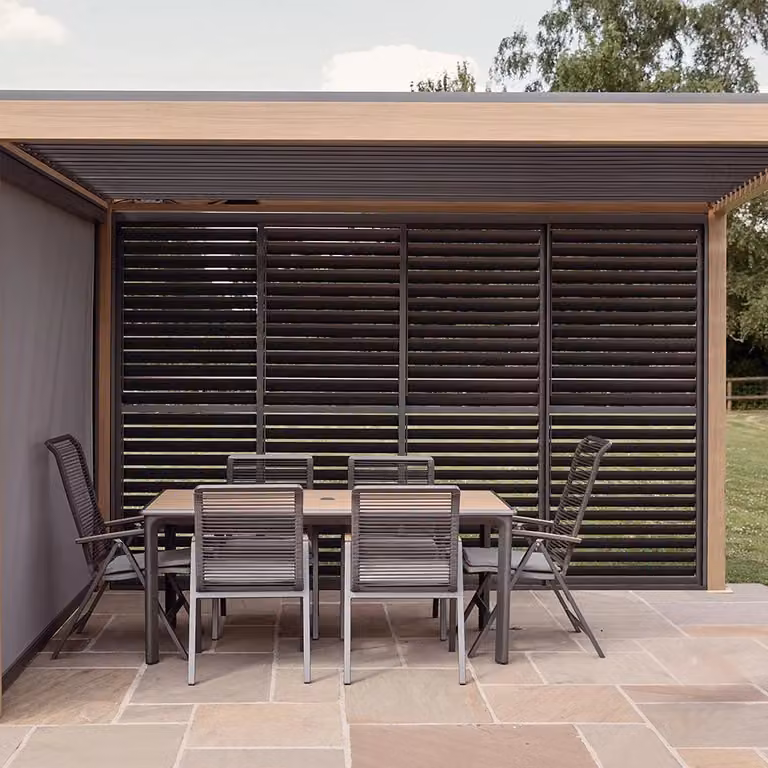 Leisure Grow Savannah Fixed Slatted Side Wall 4M Aluminium Anthracite