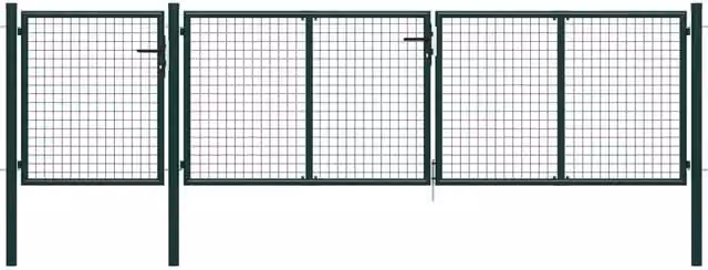 Berkfield Home Steel Wire Mesh Garden Gate, Green, W: 400 cm, H: 75 cm – 1