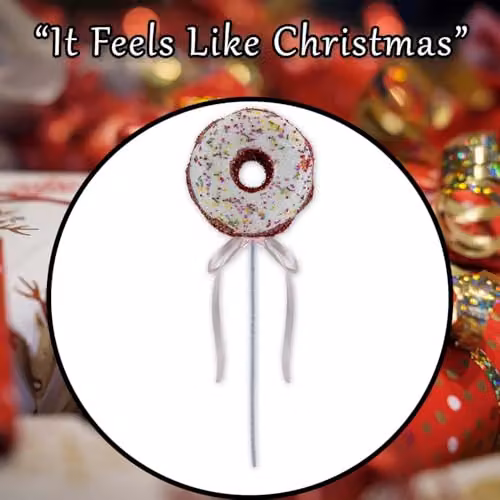 VFM e-Store Christmas Doughnut Pick Decoration in Red, White and Multicolour, H 51 cm x W 17 cm – 6