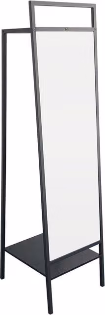 THE HOT SALE Modern Black Metal Floor Standing Mirror with Clothes Rail