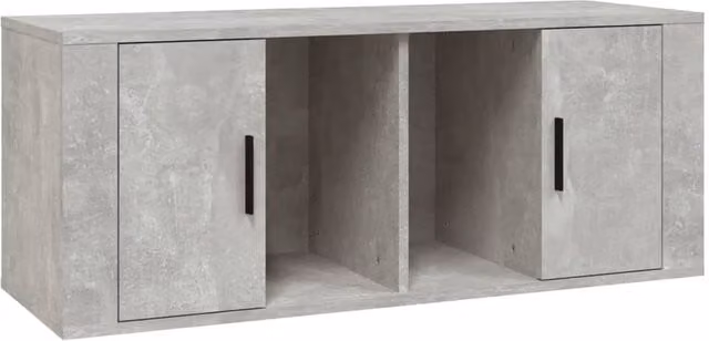 Berkfield Home Modern TV Cabinet in Concrete Grey, W/D/H: 100 x 35 x 40 cm