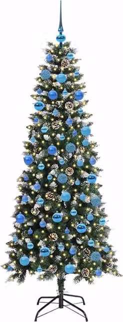 Berkfield Home Elegant Green Artificial Christmas Tree with 300 LEDs, W/D/H: 76 x 76 x 180 cm – 1