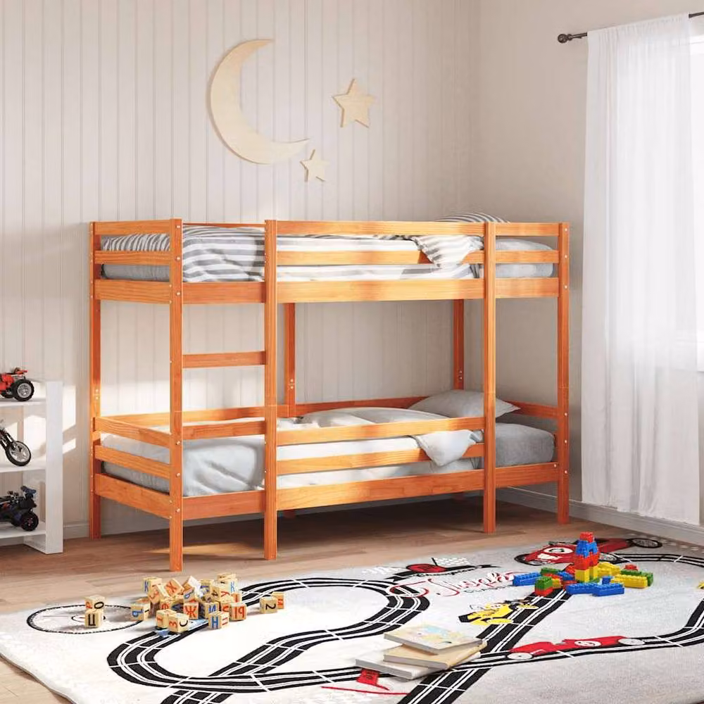 Berkfield Home Elegant Two-Level Bunk Bed in Wax Brown Solid Pine, W/D/H: 80 x 200 cm – 2