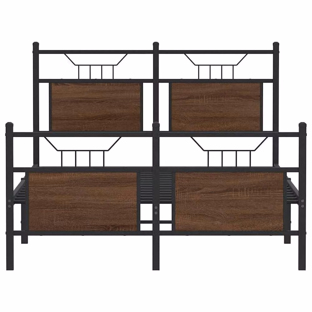 Berkfield Home Small Double Bed Frame in Brown Oak, W/D/H: 120 x 200 cm – 3