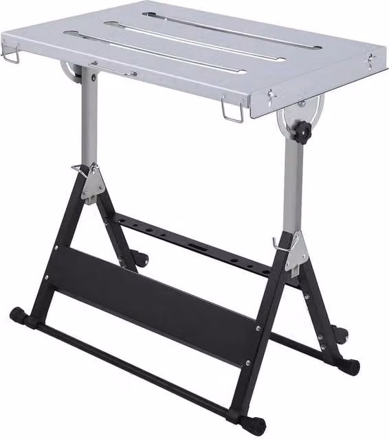 NESTLUNE Silver Foldable and Rollable Steel Welding Workbench W/D/H: 100 x 52 x 18 cm – 1