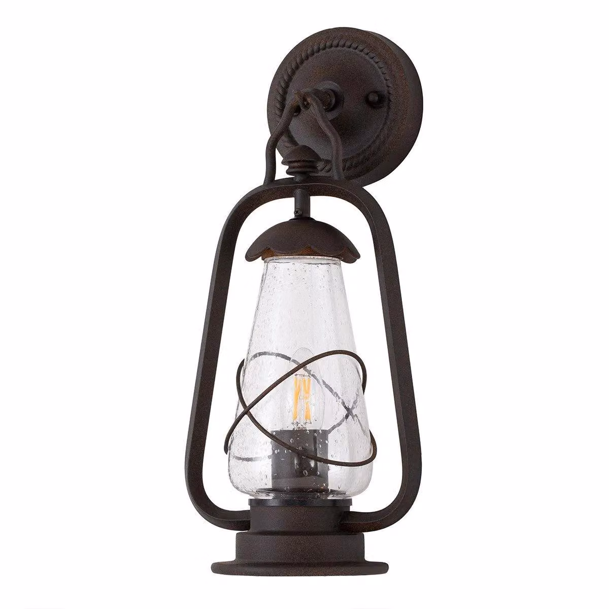 Netlighting Miners Vintage Outdoor Wall Lantern Light in Old Bronze and Brown, IP44, E14 – 2