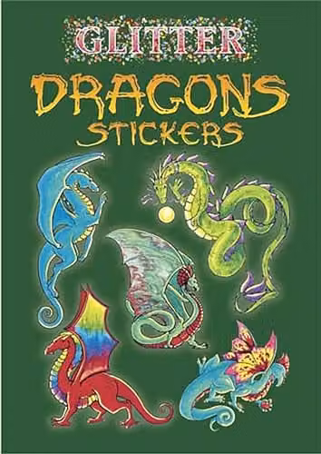 Dover Glitter Dragons Multicolour Mosaic Gluing Sticker Activity Book for Children