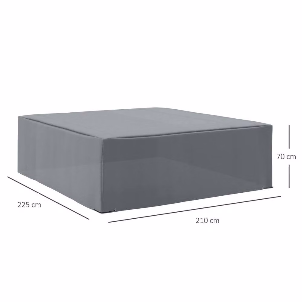 NESTLUNE Grey Polyester Outdoor Garden Furniture Protective Cover