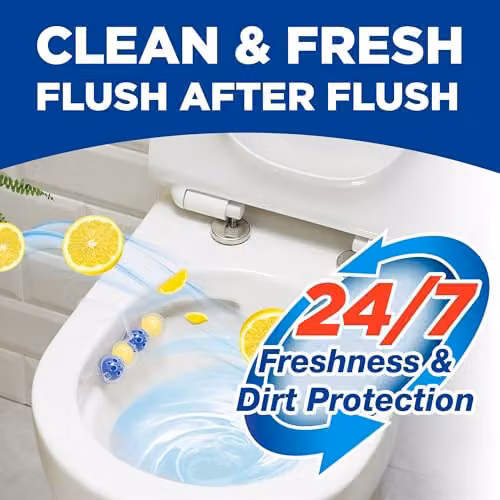 Bloo Power Active Lemon Toilet Rim Blocks with Anti-Limescale and Cleaning Foam, Pack of 2 – 4