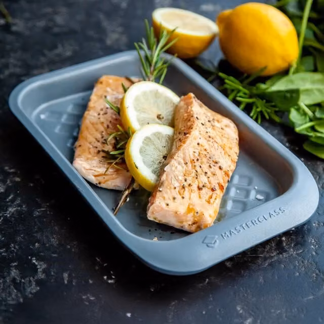 MasterClass Smart Ceramic Non-Stick Rectangular Baking Sheet, Grey, W: 27 cm x D: 40 cm