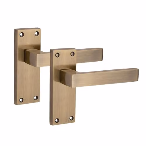 Golden Grace Victorian Delta Door Handles in Antique Brass, 120mm