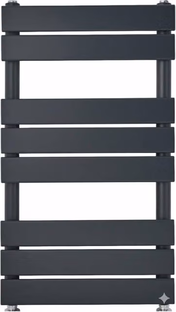 Bathroom Kingdom Queenstown Anthracite Designer Flat Panel Heated Towel Rail, Grey, W: 450 mm, H: 800 mm