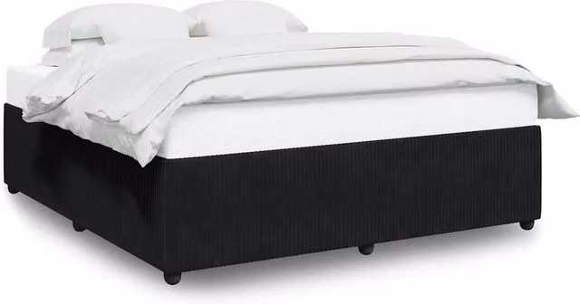 Berkfield Home Super King Upholstered Velvet Bed Frame in Black, 200 x 200 cm