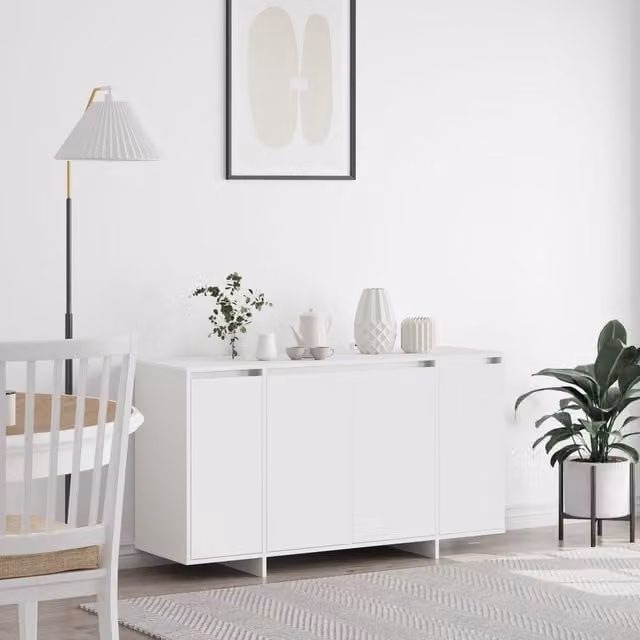 Berkfield Home White Modern Sideboard, W/D/H: 135 x 41 x 75 cm