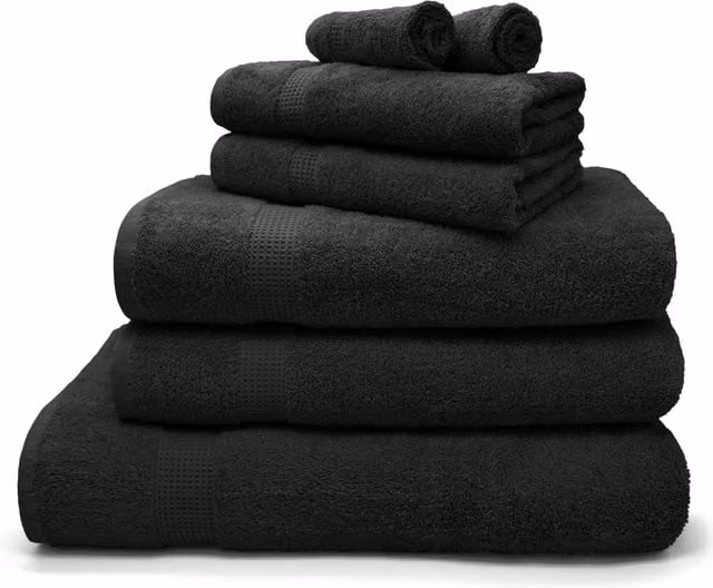 Velosso Luxury 100% Egyptian Cotton Towels, 550gsm, Black