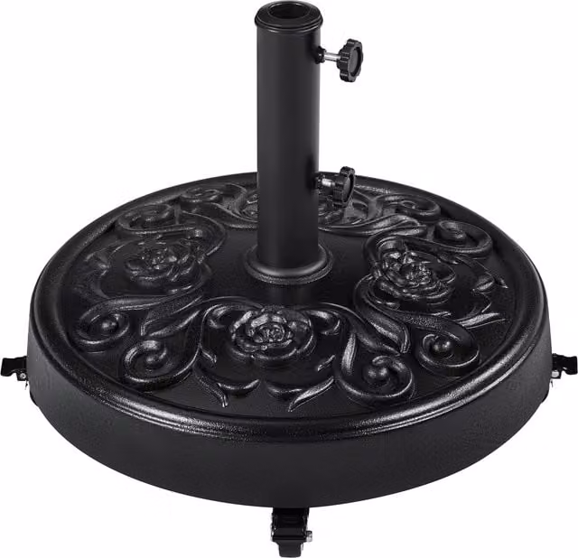 Yaheetech Black Metal Round Parasol Patio Umbrella Base Stand, 25kg