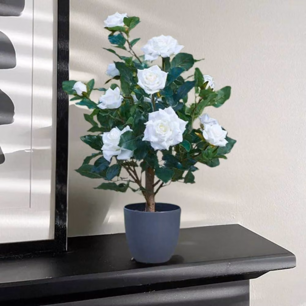 Marco Paul White Artificial Rose Plant, Height: 60 cm – 2