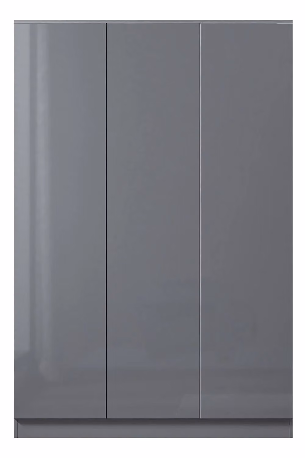 FWStyle Stora 3 Door Triple Wardrobe in High Gloss Grey – 2