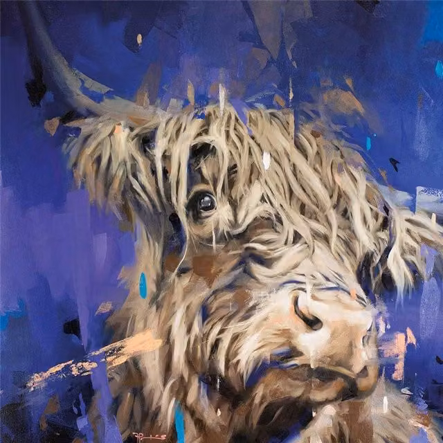 Frank Pretorius Scotland The Brave Abstract Canvas Print in Mid Blue – 1