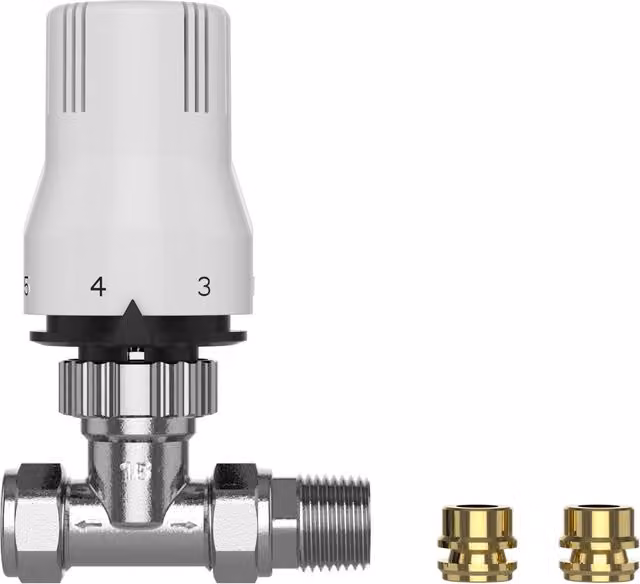 Pro Classic Straight Thermostatic Radiator Valve 8/10/15mm Grey