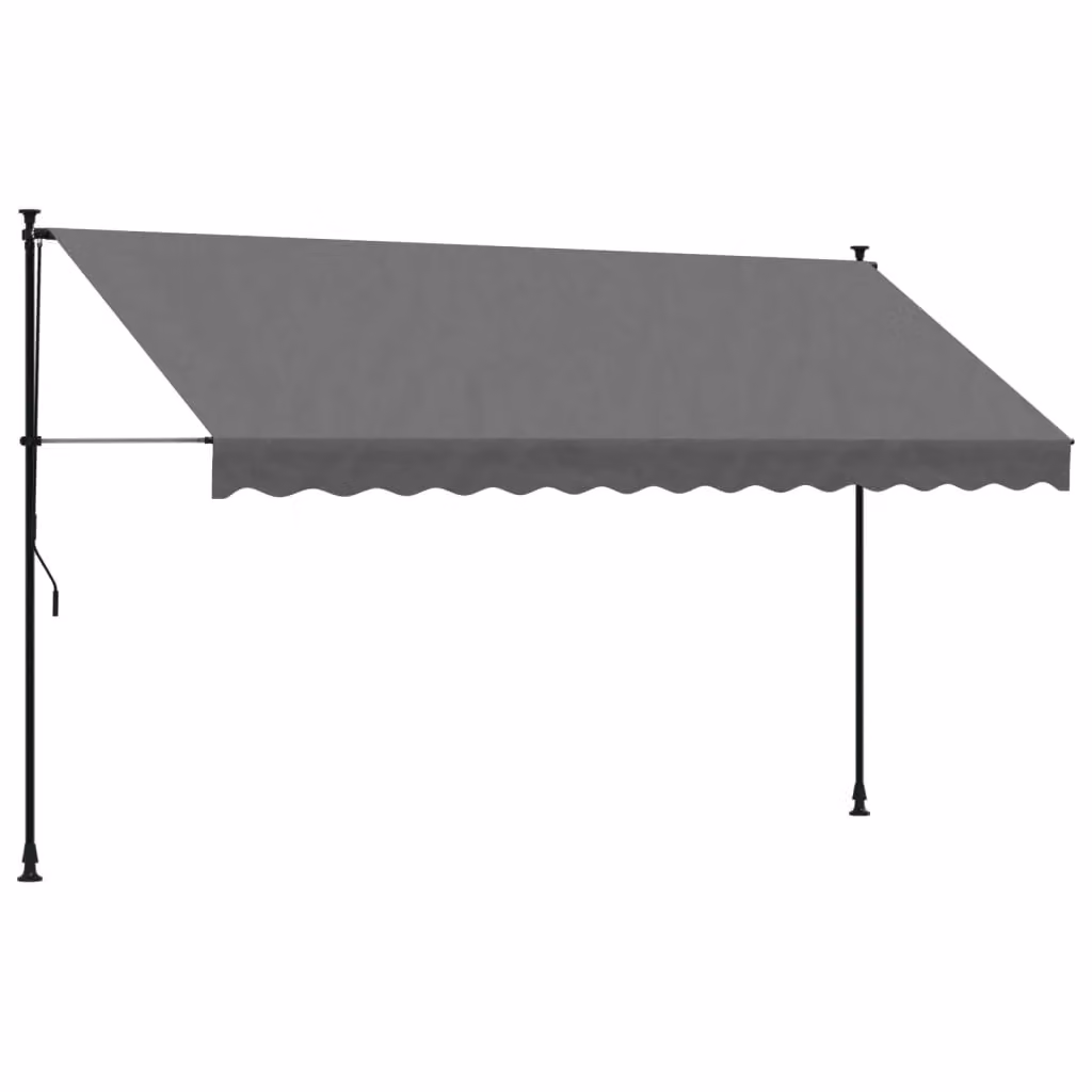 Berkfield Home Retractable Awning in Anthracite and Black, W: 350 cm, D: 150 cm – 2