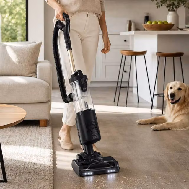 ExtraStar Upright Vacuum Cleaner in Black with Anti-Tangle Roller and Car Use Function