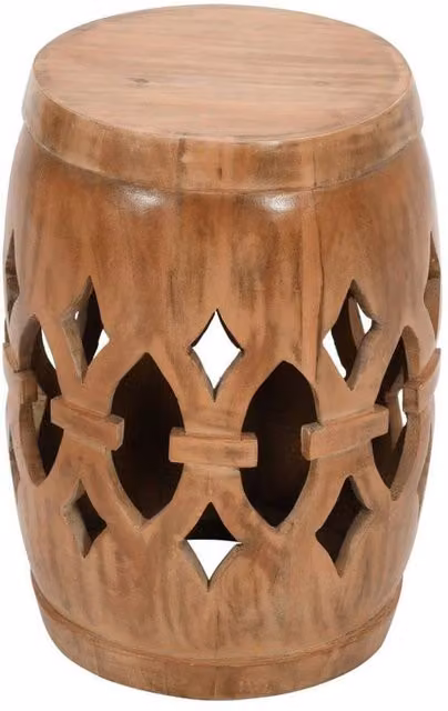 IH Design Darvell Round Mango Wood Side Table in Brown